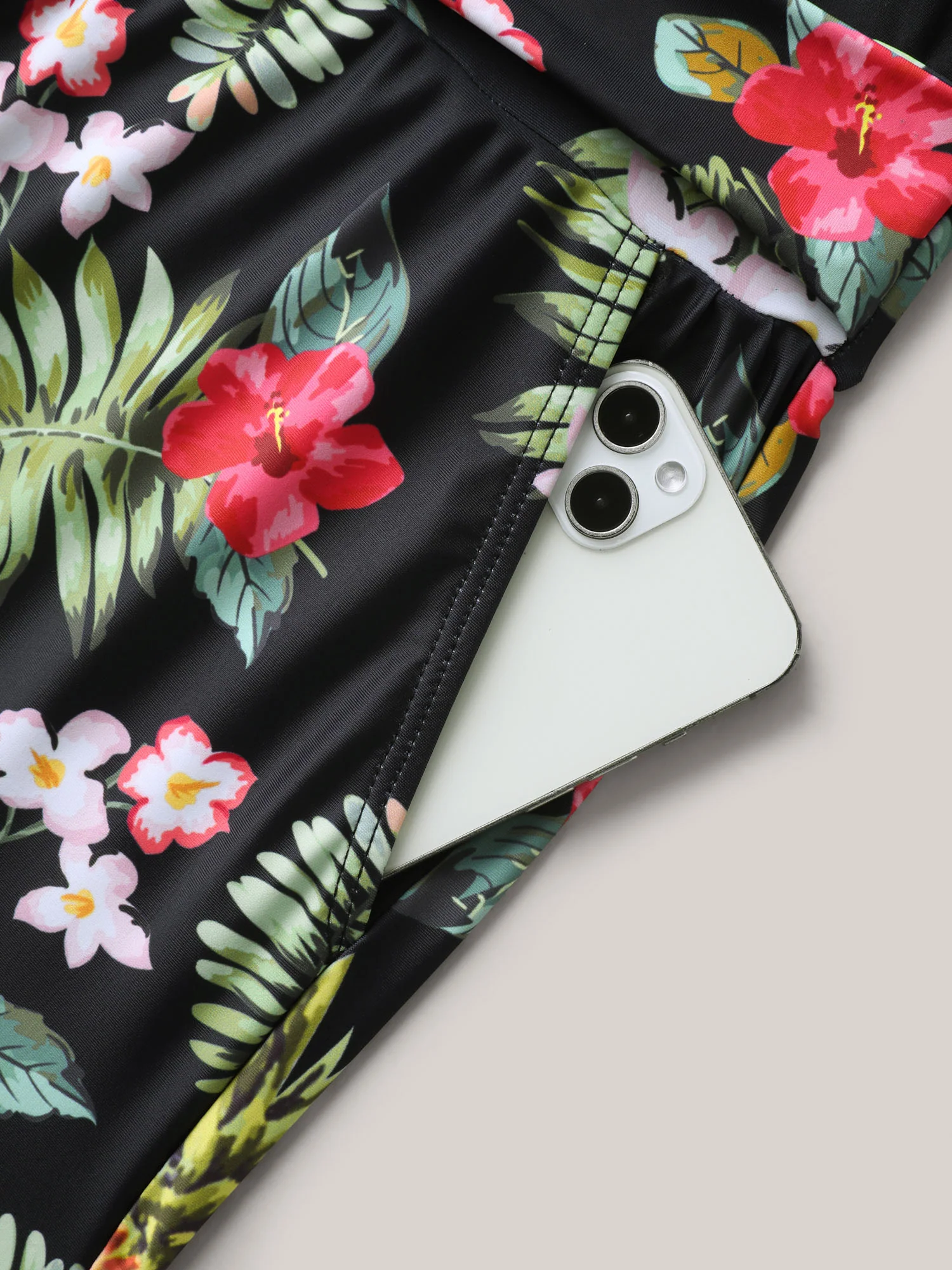 Tropical Floral Pockets One-Piece Swimsuit - Image 11