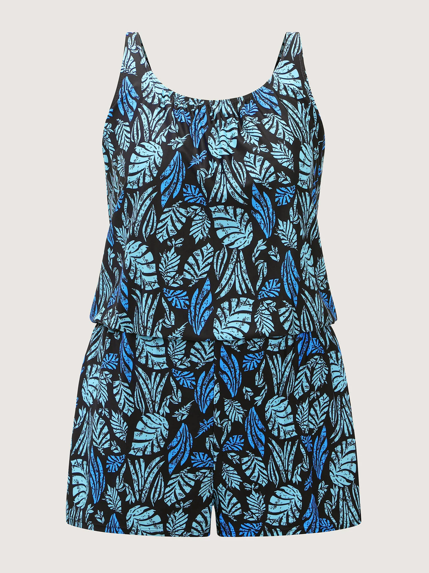 Tropical Flower Print Pockets One-Piece Swimsuit - Image 36