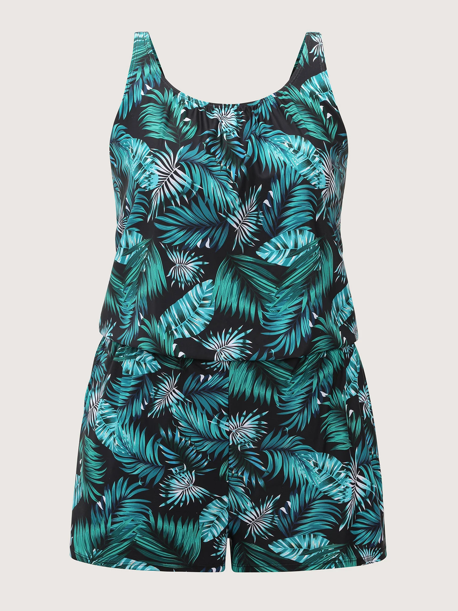Tropical Flower Print Pockets One-Piece Swimsuit - Image 62