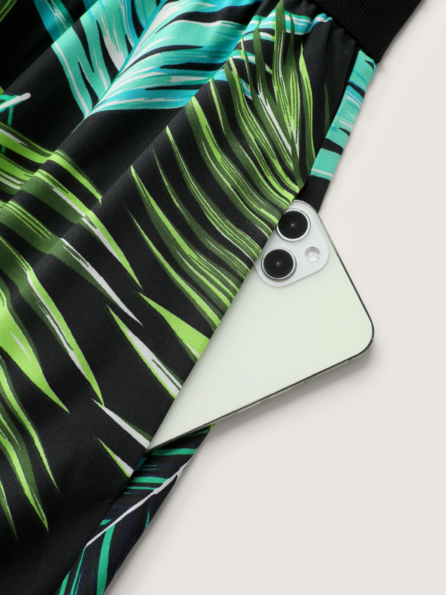 Tropical Palm Print A-Line Midi Dress - Image 5