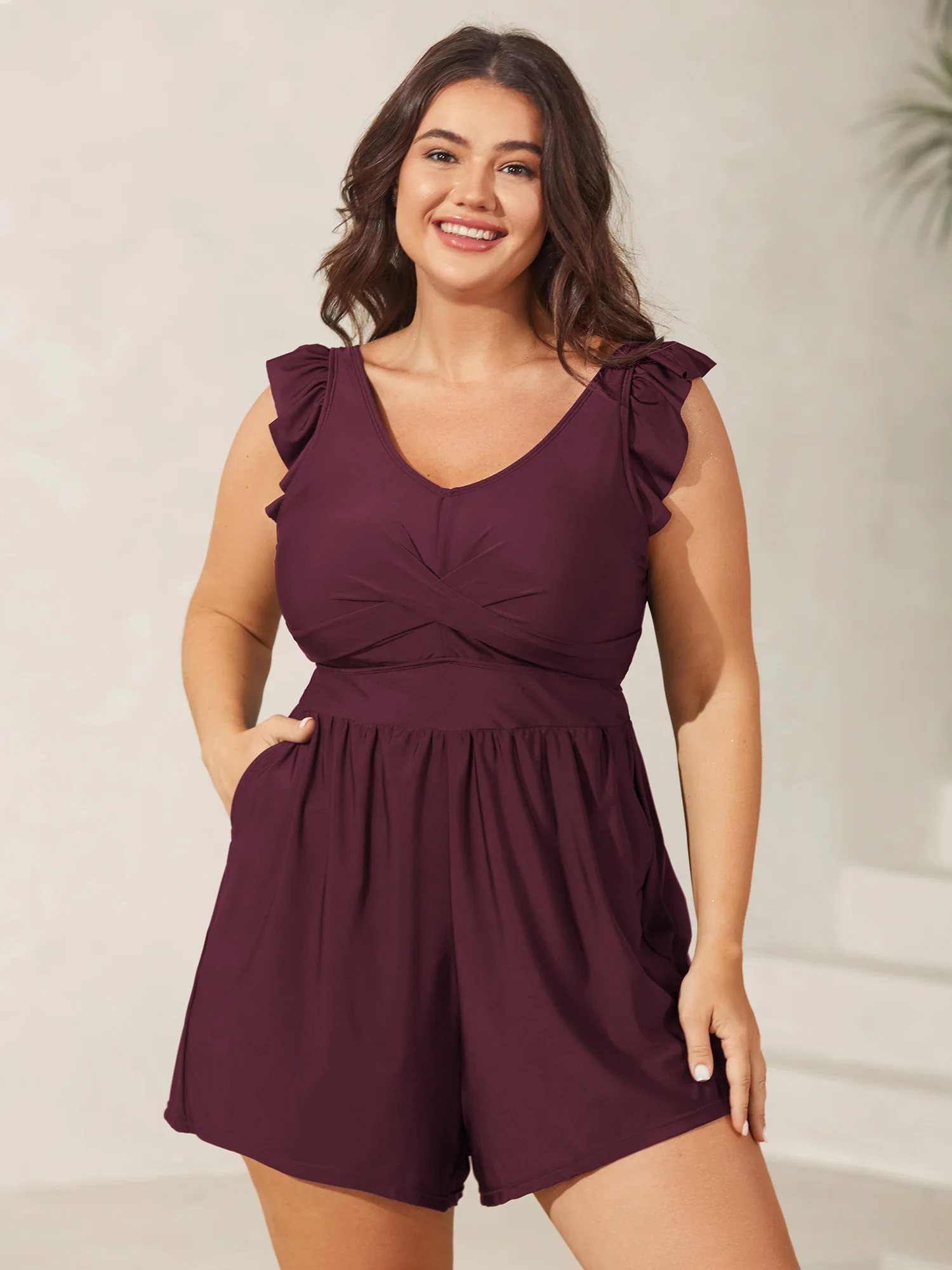 Twist Front Ruffled One-Piece Swimsuit - Image 9