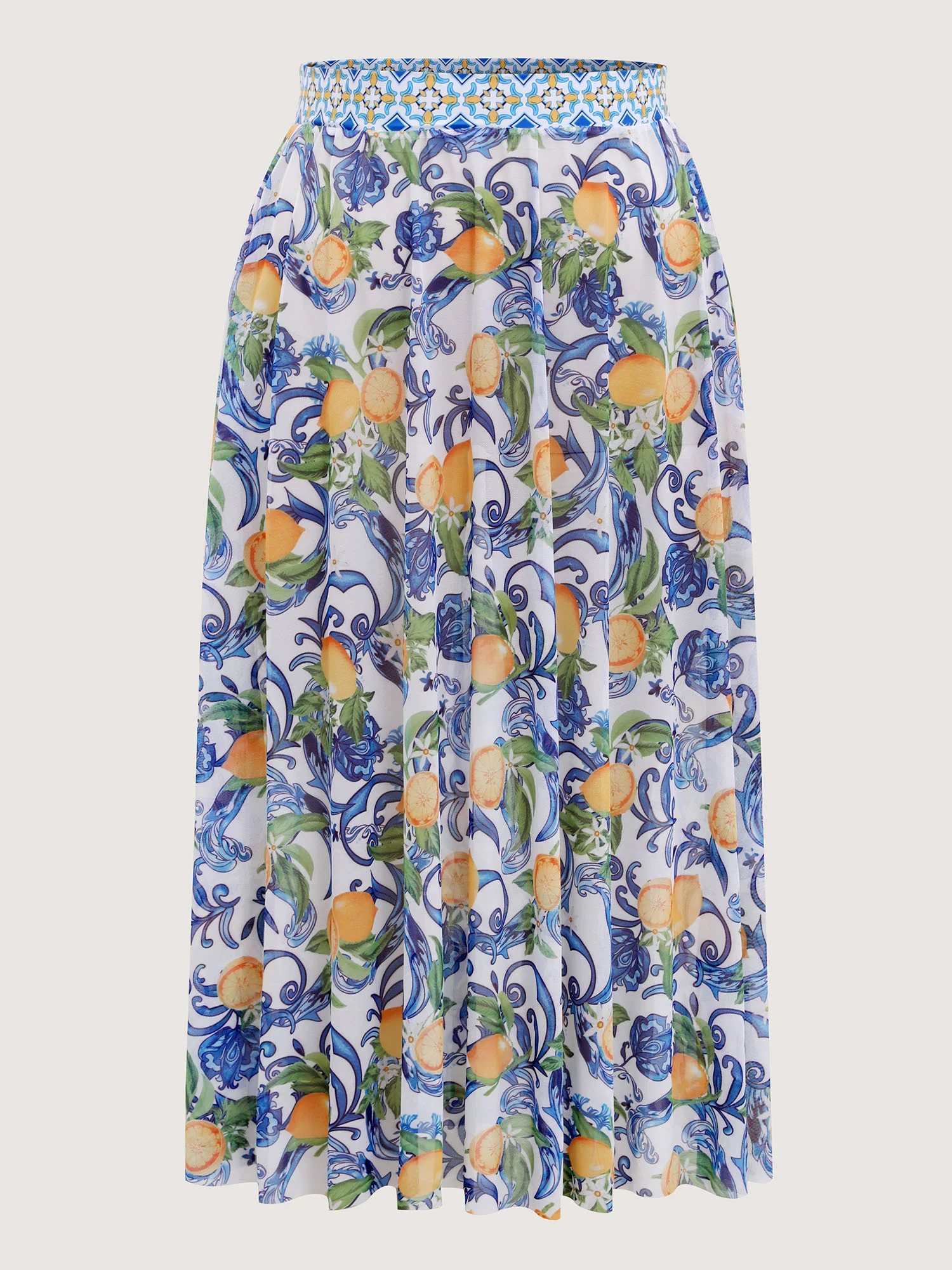 Two-Piece Citrus Print Sarong Swimsuit - Image 10