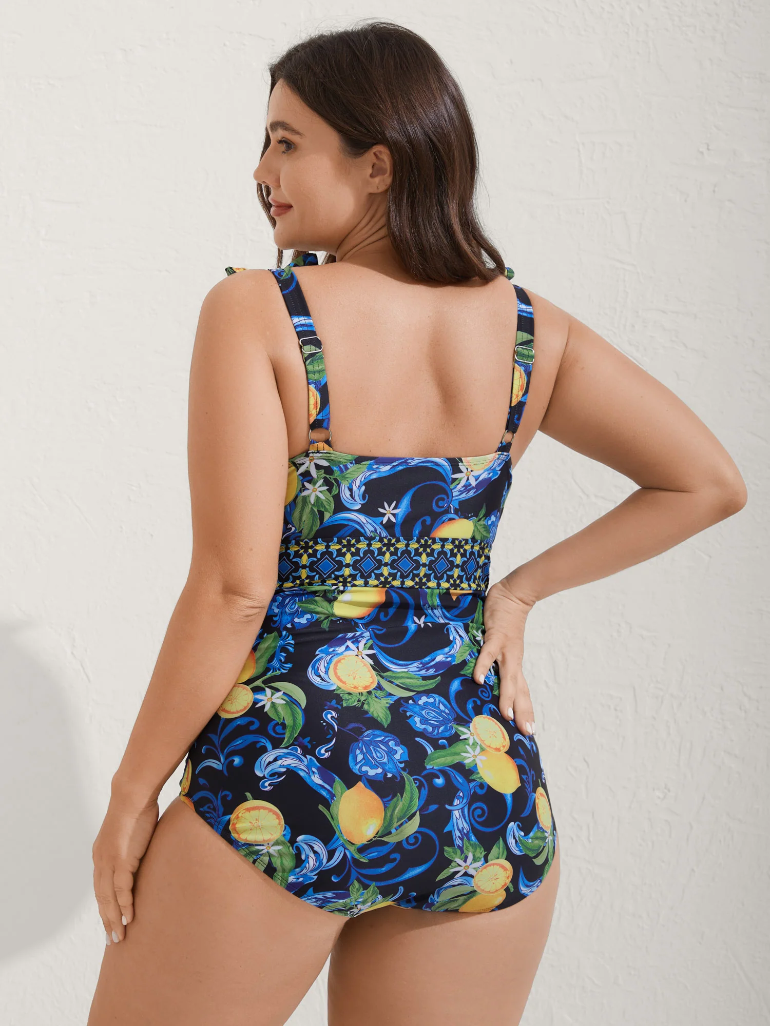 Two-Piece Citrus Print Sarong Swimsuit - Image 14