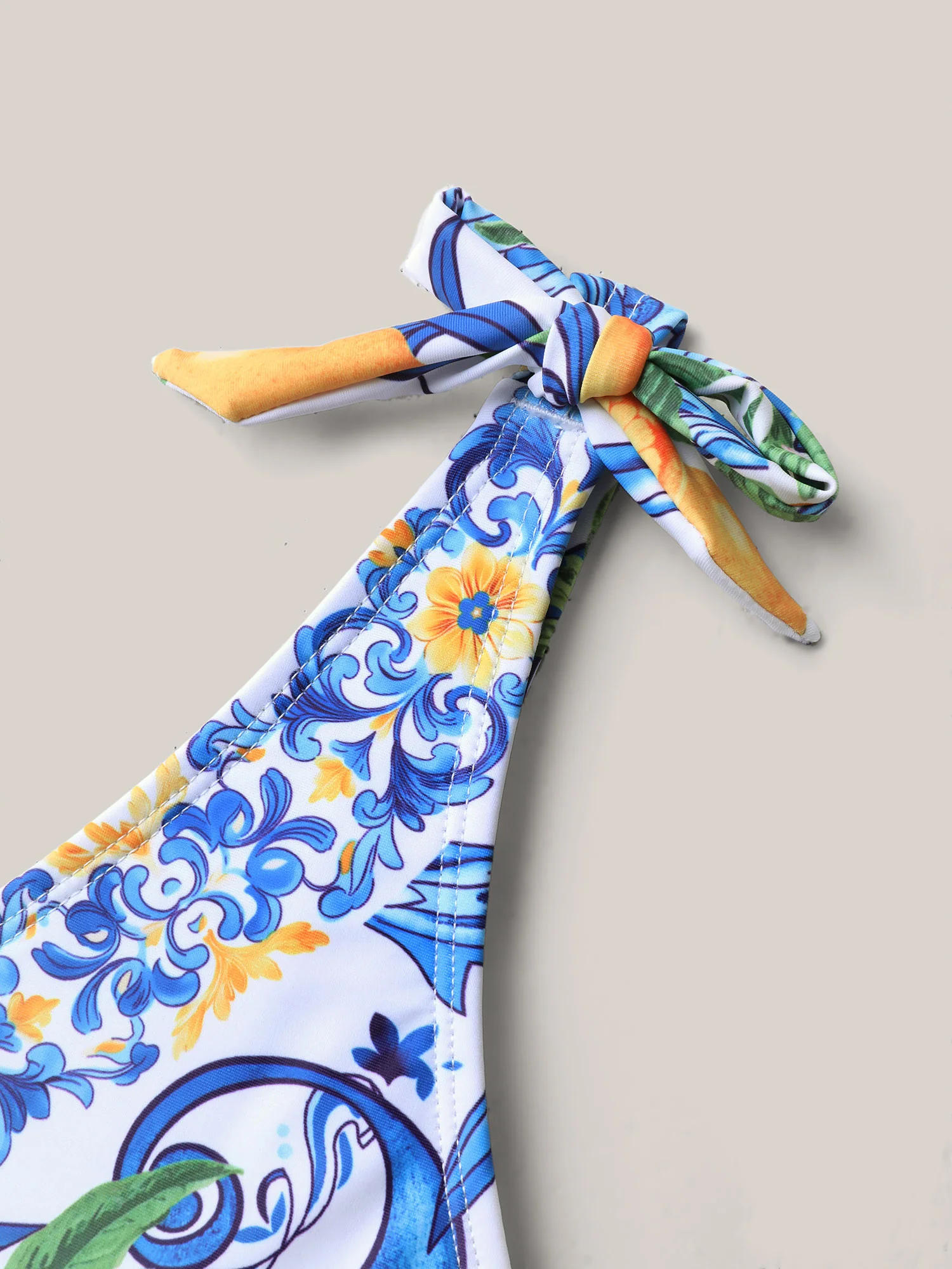 Two-Piece Citrus Print Sarong Swimsuit - Image 7